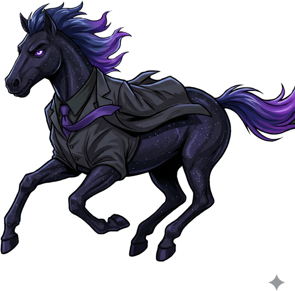 Midnight silhouette at full gallop